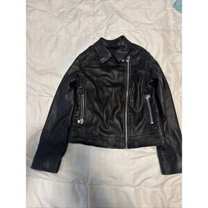Art Class XS Black Jacket Faux Leather Zip Up Pockets